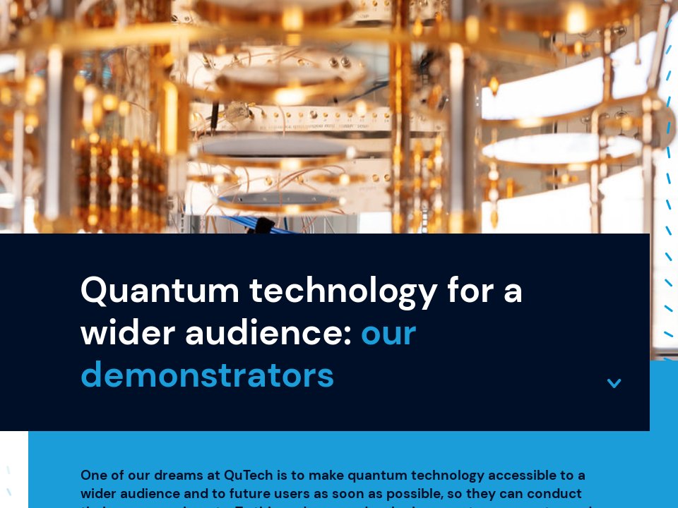 Quantum technology for a wider audience our demonstrators QuTech